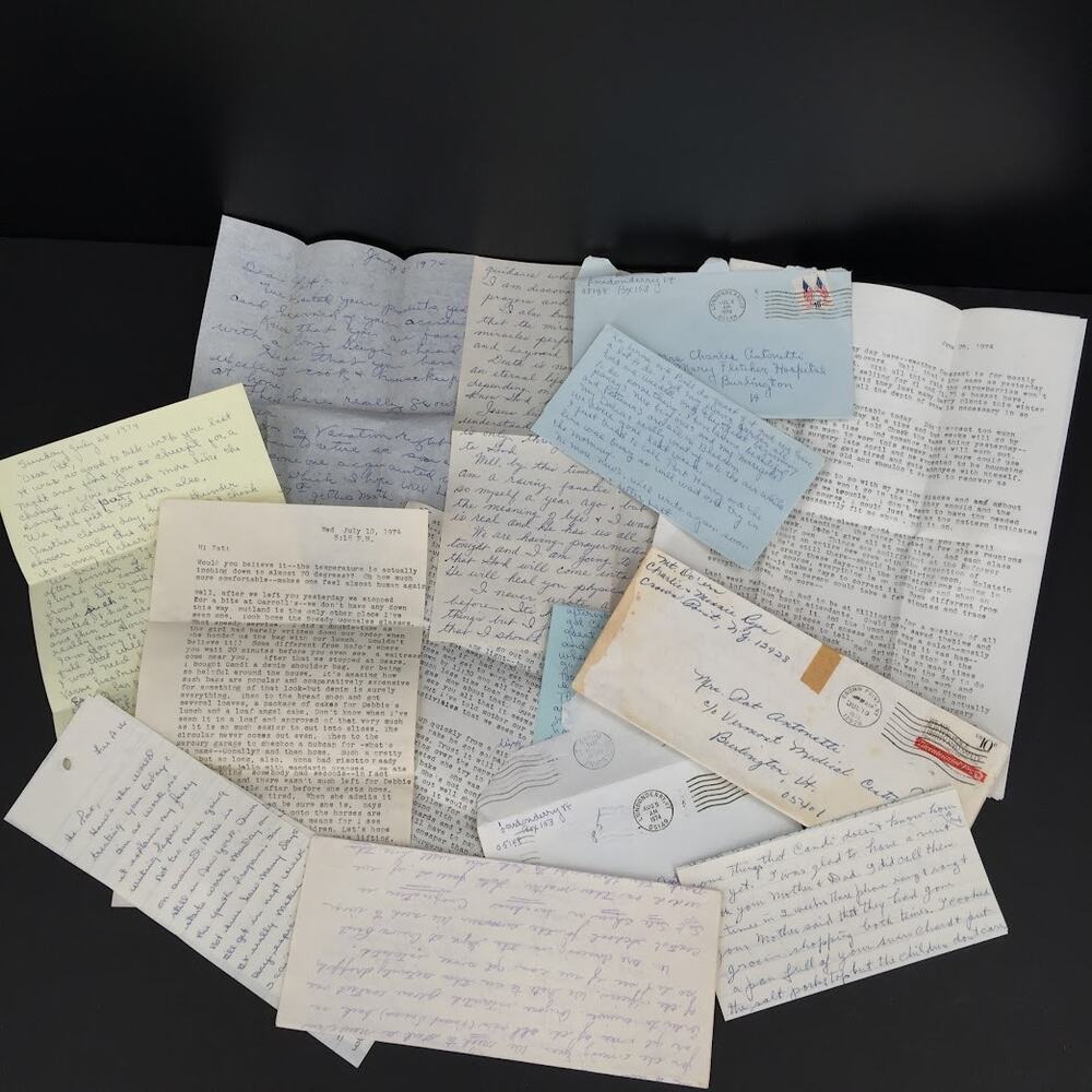Vintage 70's letters LOT ephemera cursive GREAT cursive Scrapbooking decoupage